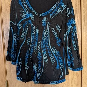 Vintage No Tag jersey material 3/4 sleeve Jacket